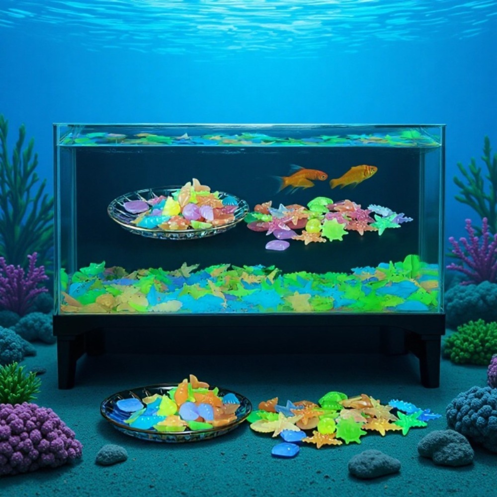 Planted Aquarium Equipment - Pierres océaniques lumineuses, coquilles fluorescentes, étoiles