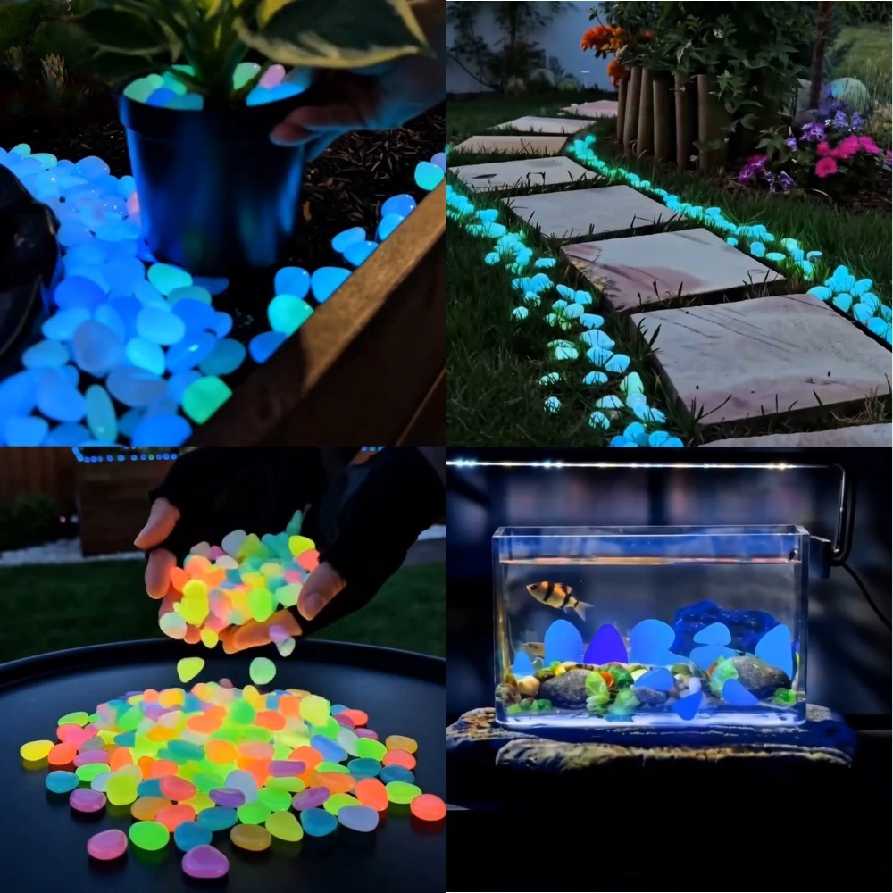 Aquarium Plant - Galets lumineux colorés qui brillent dans
