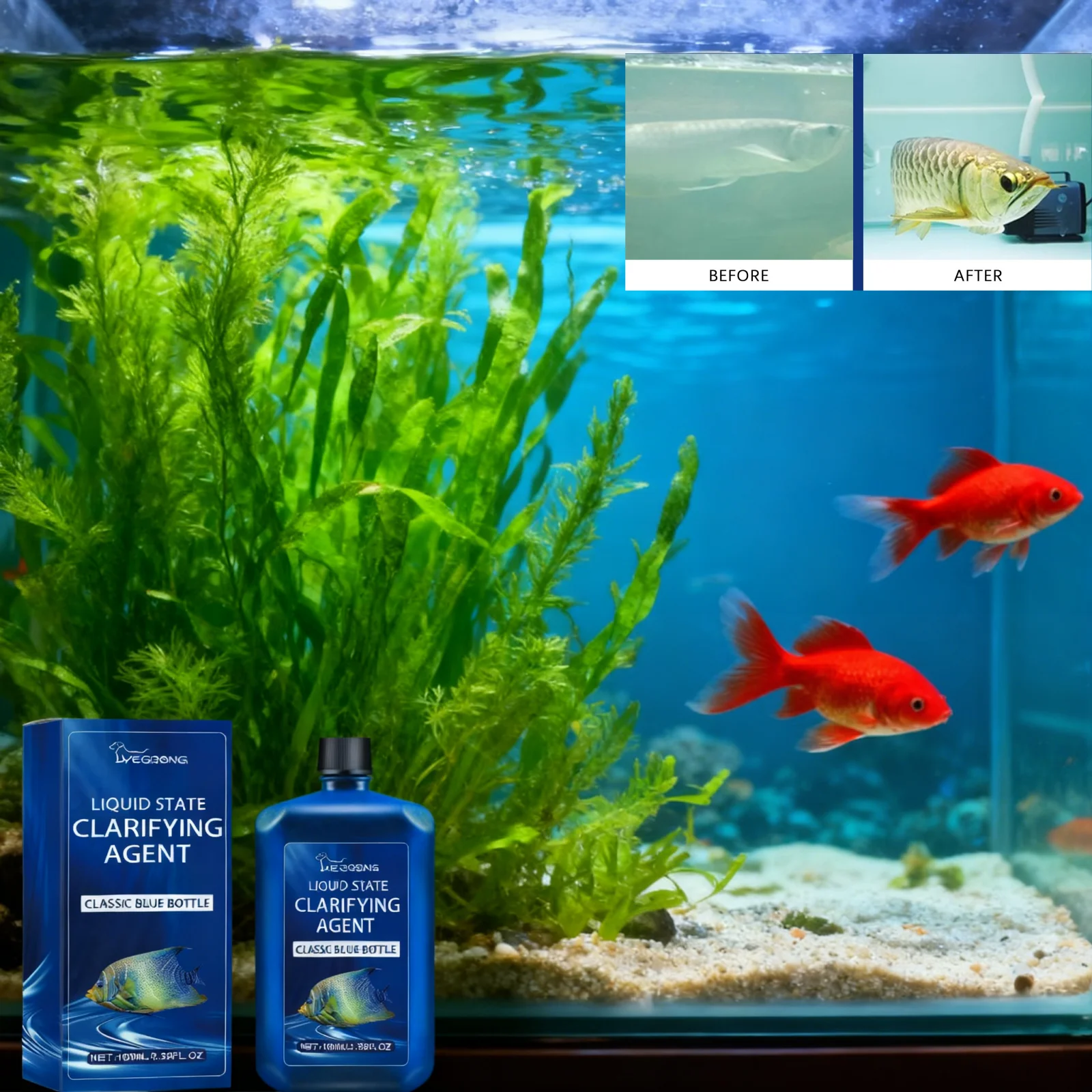 Aquarium Plant Liquid Fertilizer - Chiarificateur d'eau d'aquarium, nettoyeur d'aquarium, dissolvant